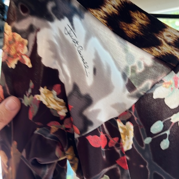 COPY - Just Cavalli Women's Long Sleeved Blouse Black Animal Print Size Small - Picture 10 of 12